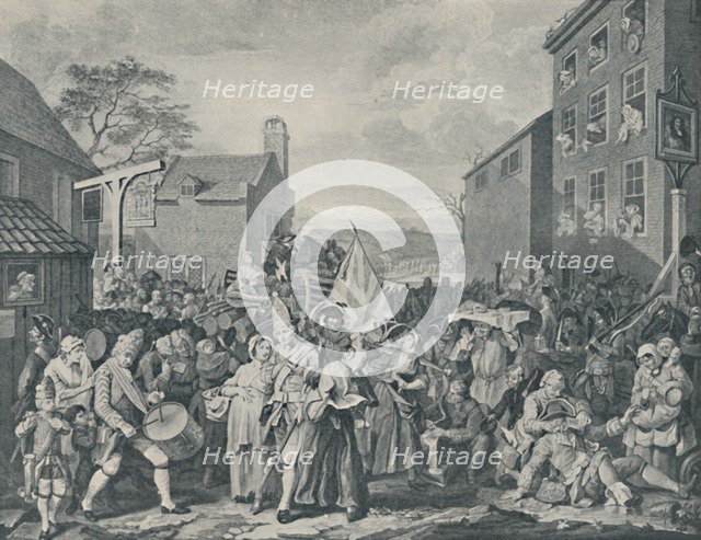 'The March of the Guards Towards Scotland, 1745', (1920). Artist: Luke Sullivan.