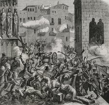 Siege of Tarragona, Peninsular War, (1808-1814), Catalonia, Spain, 1811 (1853). Creator: Ildefonso Cibera.