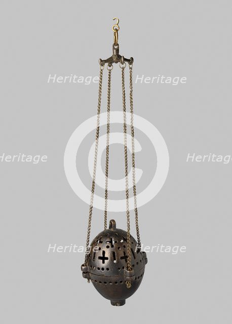 Censer with Pierced Geometric Motifs, German, 12th century. Creator: Unknown.