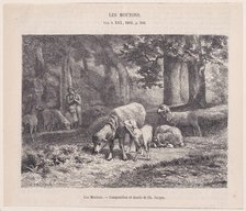 Les Moutons; from Magasin Pittoresque, 1862. Creator: François Rouget.