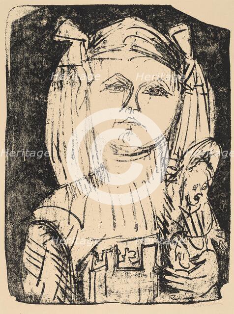 Young Girl with Doll, 1916. Creator: Ernst Kirchner.