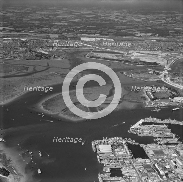 Portsmouth Harbour, Hampshire, 1974. Artist: Aerofilms.
