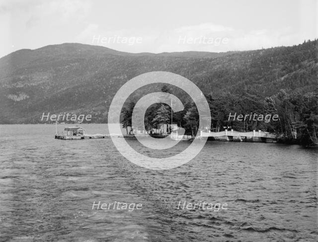 Pearl Point landing on Lake George, c.between 1910 and 1920. Creator: Unknown.