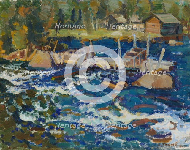 Boat pier, 1917. Creator: Verner Thome.