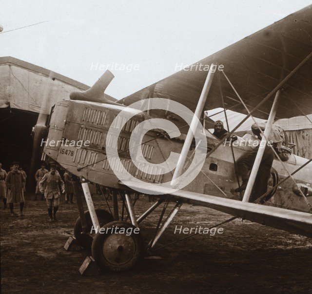 Breguet biplane about to take off, c1914-c1918. Artist: Unknown.