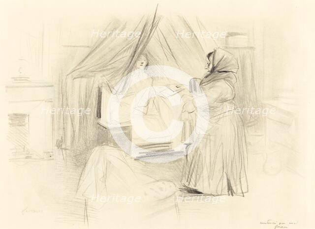 Breakfast (horizontal plate), 1895. Creator: Jean Louis Forain.