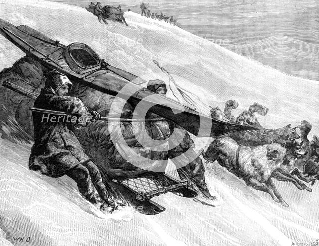 The American Franklin Search Expedition - down hill, April 15, 1879, (1881). Creator: W. I. Mosses.