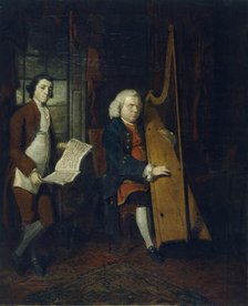 John Parry the Blind Harpist with an assistant, c1770-1780. Creator: William Parry.