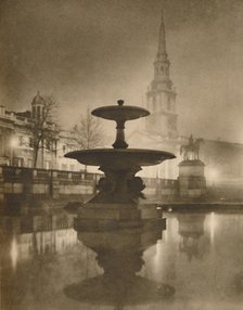 'Night Rain Has Turned The Pavements To A Pool of Reflections', c1935. Creator: Calkin.