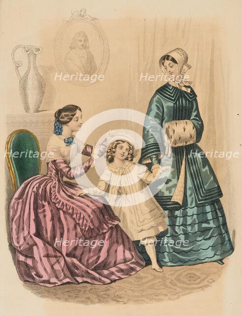 Fashion plate - Journal des Demoiselles, 1849. Creator: Barreau.