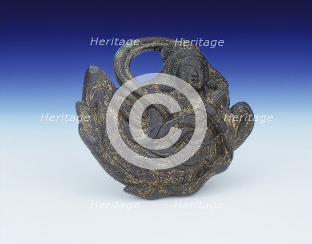 Chubby-faced gilt bronze apsara, Kamakura period, Japan, 12th-15th century. Artist: Unknown