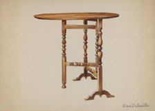 Three Legged Gate-leg Table, c. 1936. Creator: Rex Dolmith.