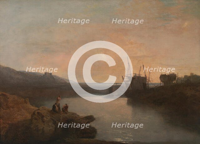 Harlech Castle, from Tygwyn Ferry, Summer's Evening Twilight, 1799. Creator: JMW Turner.