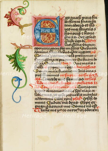 Decorated Initial E; Prayer Book, about 1470-1480. Creator: Workshop of Valentine Noh.