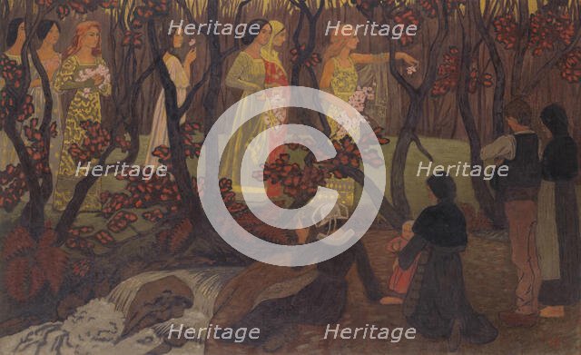 La Vision pres du torrent ou Le Rendez-Vous des fees (The Vision near the Torrent or ...), 1897. Creator: Sérusier, Paul (1864-1927).