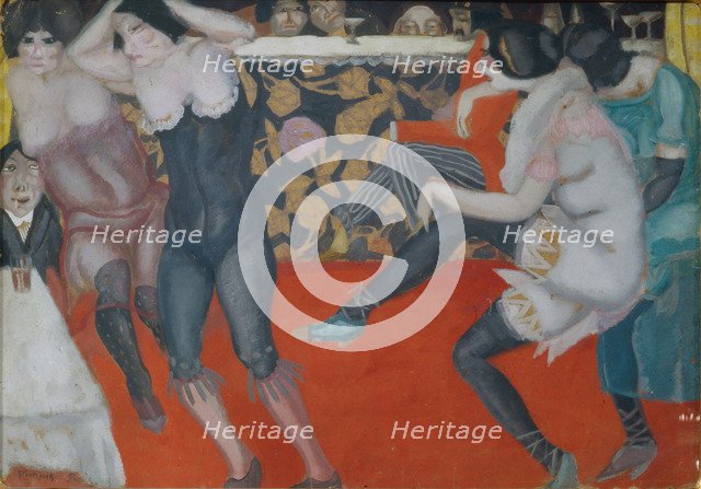 In the Cabaret, 1913. Artist: Grigoriev, Boris Dmitryevich (1886-1939)