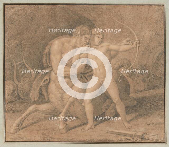 Chiron Teaching Achilles to Shoot with the Bow, after 1810. Creator: Bertel Thorvaldsen.