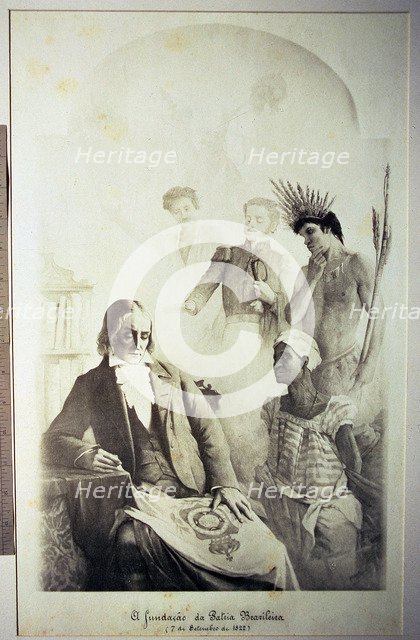 The founder of the Brazilian Nation, 7th September 1822, allegory representing the three races of…
