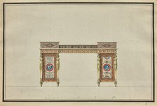 Design of a desk, c. 1800. Creator: Percier, Charles (1764-1838).
