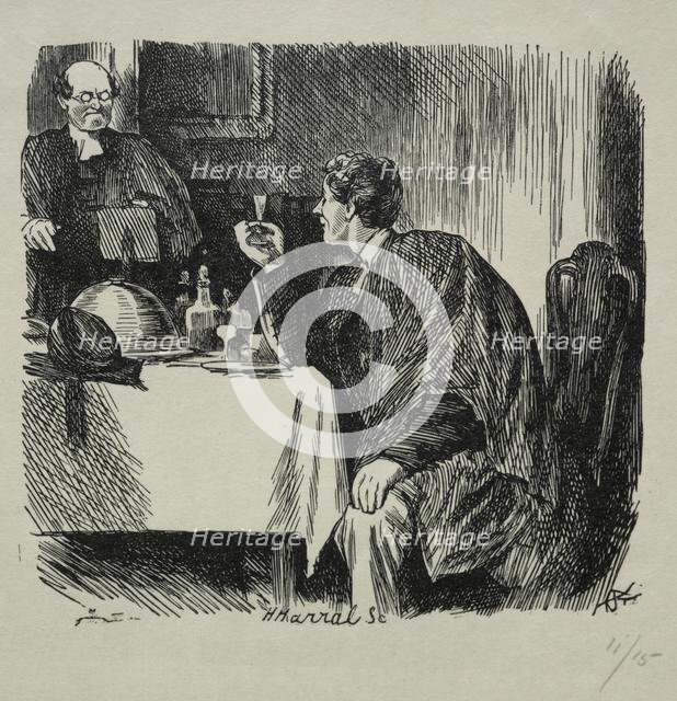 Tomkin's Degree Supper and How it Ended, 1868. Creator: Charles Samuel Keene (British, 1823-1891).