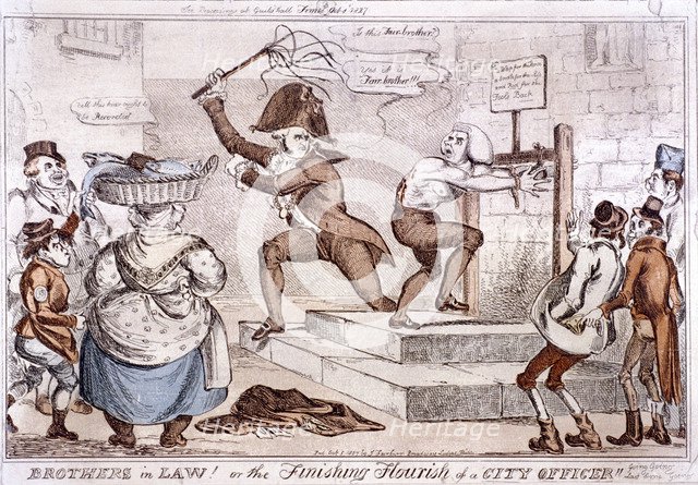 'Brothers in law! or the finishing flourish of a City officer!!', 1827. Artist: Anon