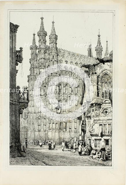 Hotel de Ville, Louvain, 1833. Creator: Samuel Prout.