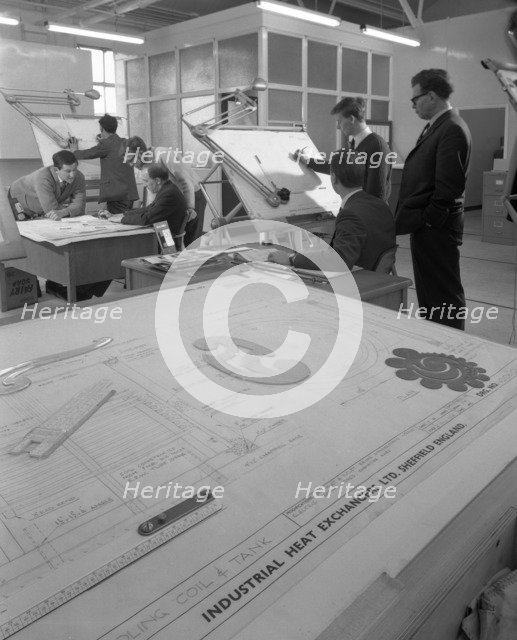Drawing office scene, Edgar Allen's steel foundry, Sheffield, South Yorkshire, 1964. Artist: Michael Walters
