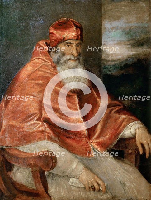 Portrait of Pope Paul III. Creator: Titian (1488-1576).