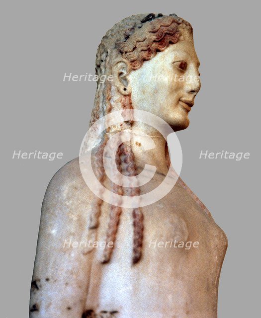 Peplos Kore. Marble with traces of polychrome.