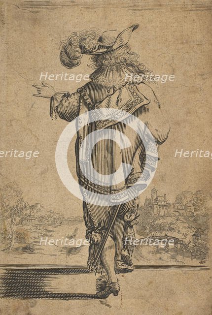 Gentleman Seen from the Back Indicating a Landscape, after 1629. Creator: Unknown.