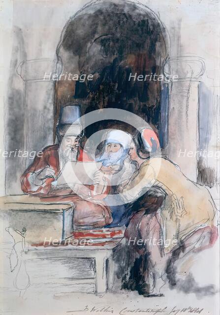 Sketch after 'The Turkish Letter Writer', 1841. Creator: David Wilkie.