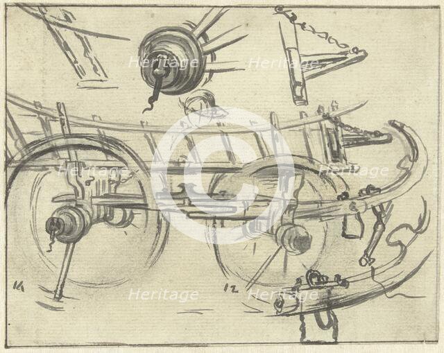 Parts of the construction of a farm wagon, 1770-1825. Creator: Simon Andreas Krausz.