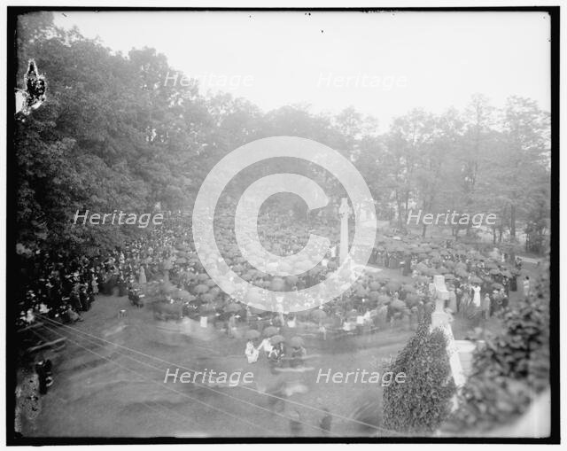 Group assembled near Peace Cross on the grounds of St. Albans, Washington, DC, between 1910 and 1920 Creator: Harris & Ewing.