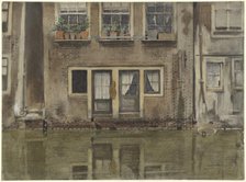 Houses on a canal in Amsterdam, 1870-1923. Creator: Willem Witsen.