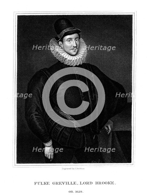 Sir Fulke Greville, 1st Baron Brooke, poet, dramatist, and statesman, (1825).Artist: J Jenkins