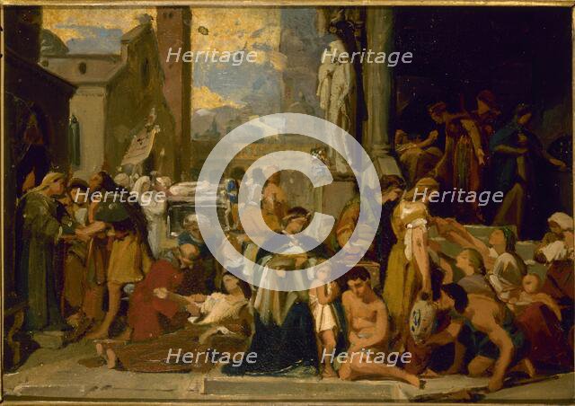 Esquisse pour l'église Sainte-Elisabeth : Les sept oeuvres de miséricorde, before 1848. Creator: Jean Louis Bezard.