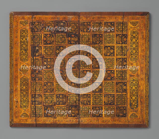 Painted and Inlaid Game Board, India, late 17th century. Creator: Unknown.