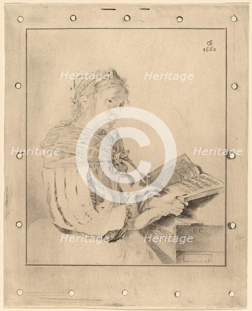 Young Girl at the Keyboard, 1767. Creator: Johannes Kornlein.