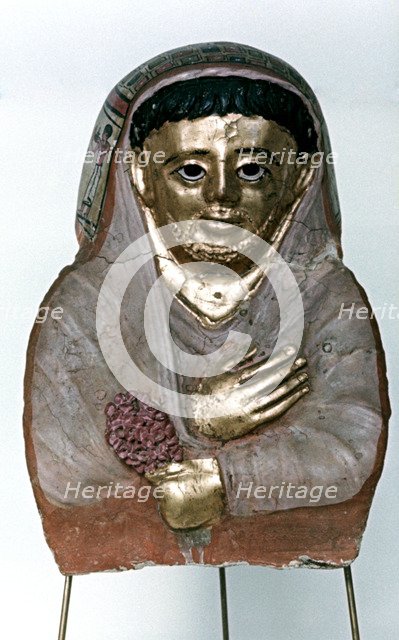 Mummy Mask in Stucco, Ptolemaic Dynasty. Artist: Unknown