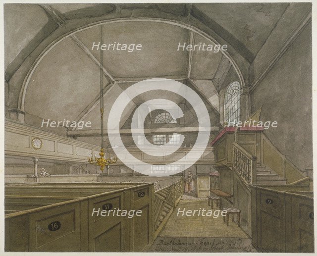 Interior of the chapel in the Church of St Bartholomew-the-Great, Smithfield, City of London, 1818. Artist: Robert Blemmell Schnebbelie