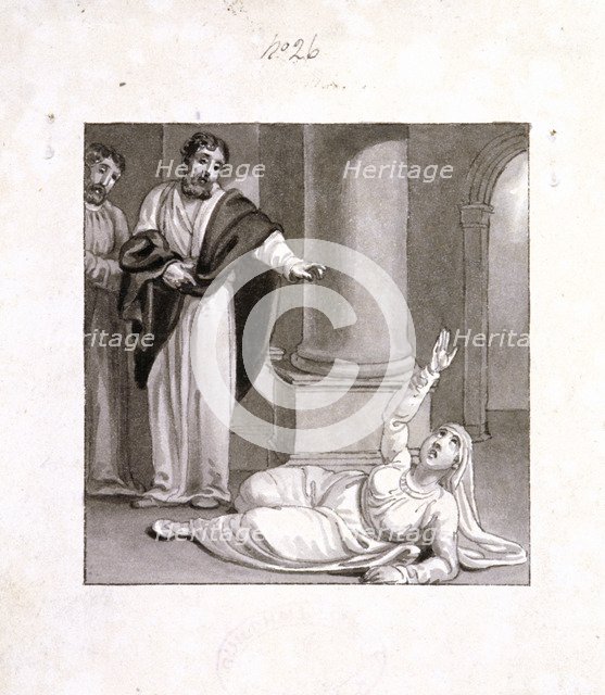 'Peter and Sapphira, wife of Ananias', c1810-c1844.   Artist: Henry Corbould 