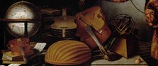 Still Life with Musical Instruments, Globe and Armillary Sphere (Detail), 17th century. Creator: Baschenis, Evaristo (1617-1677).