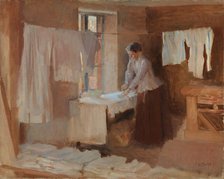 Woman Ironing, study for the Washerwomen, 1888. Creator: Albert Edelfelt.