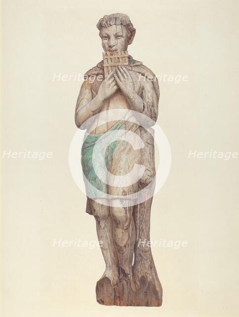 Circus Wagon Figure: Pan, c. 1938. Creator: John Collins.