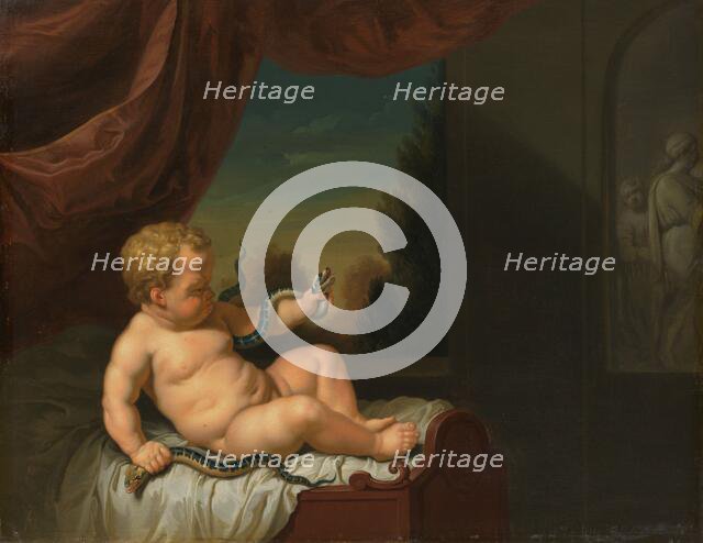 The Infant Hercules with a Serpent, 1700-1722. Creator: Pieter van der Werff.