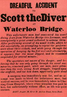 'Dreadful Accident to Scott the Diver at Waterloo Bridge', 1841, (1948).  Creator: Unknown.