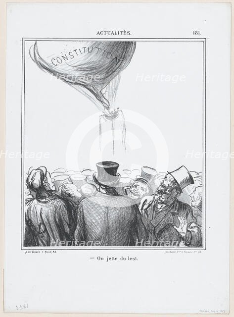 On jette du lest, 1869.  Creator: Honore Daumier.