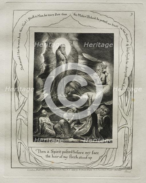 The Book of Job: Pl. 9, Then a Spirit passed before my face / the hair of my flesh stood up, 1825. Creator: William Blake (British, 1757-1827).