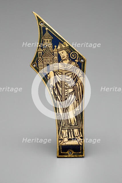 Plaque with a Bishop, Germany, 1180/1200. Creator: Follower of Nicholas of Verdun.