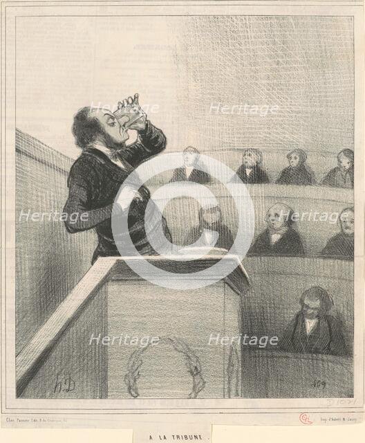 A la tribune, 19th century. Creator: Honore Daumier.